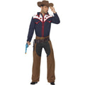 Blue-Brown - Back - Smiffys Unisex Adult Rodeo Cowboy Costume Set