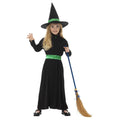 Black - Front - Smiffys Girls Wicked Witch Costume Set