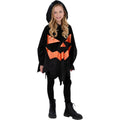 Black-Orange - Back - Smiffys Childrens-Kids Pumpkin Halloween Poncho