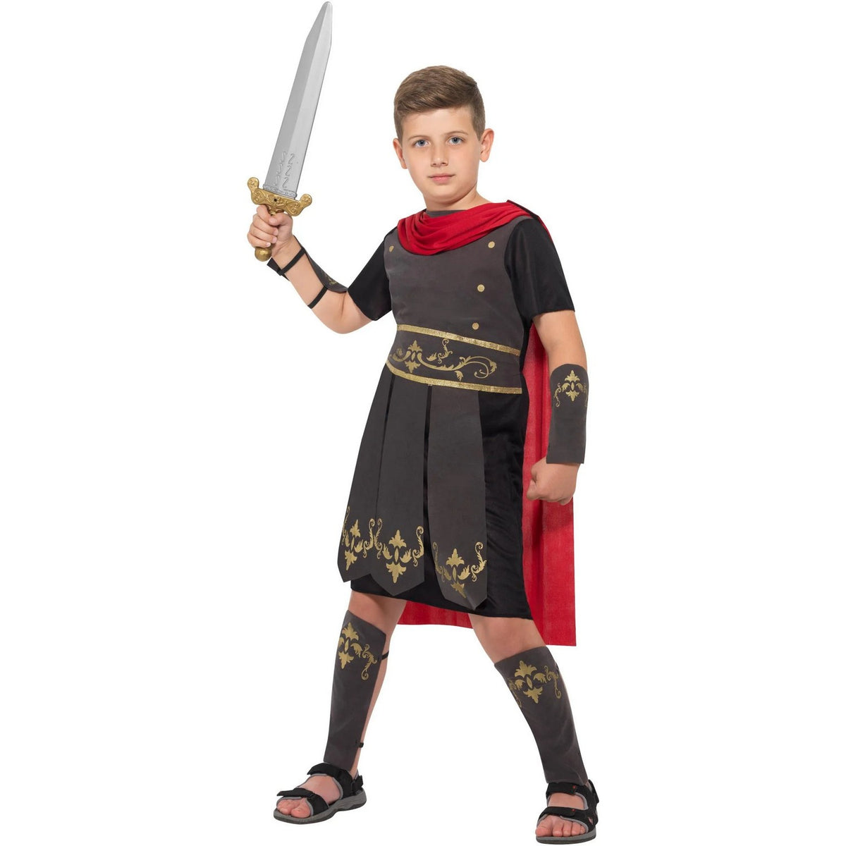 Black - Lifestyle - Smiffys Childrens-Kids Roman Soldier Costume Set