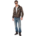 Brown - Back - Top Gun Unisex Adult Costume Jacket