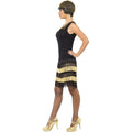 Black-Gold - Lifestyle - Smiffys Womens-Ladies 1920s Flapper Costume Dress