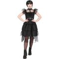Black - Back - Smiffys Womens-Ladies Gothic Prom Costume Dress