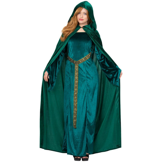 Emerald Green - Front - Smiffys Womens-Ladies Deluxe Cloak