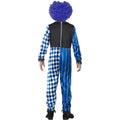 Blue-White-Black - Side - Smiffys Childrens-Kids Deluxe Sinister Clown Costume Set