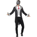 Grey-Black - Back - Smiffys Unisex Adult Deluxe Big Bad Wolf Costume Set