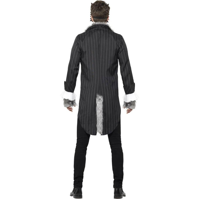 Grey-Black - Side - Smiffys Unisex Adult Deluxe Big Bad Wolf Costume Set