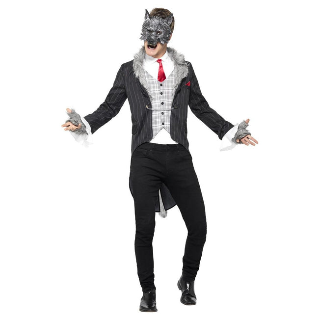Grey-Black - Front - Smiffys Unisex Adult Deluxe Big Bad Wolf Costume Set