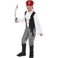 White-Black - Back - Smiffys Childrens-Kids Pirate Costume Set