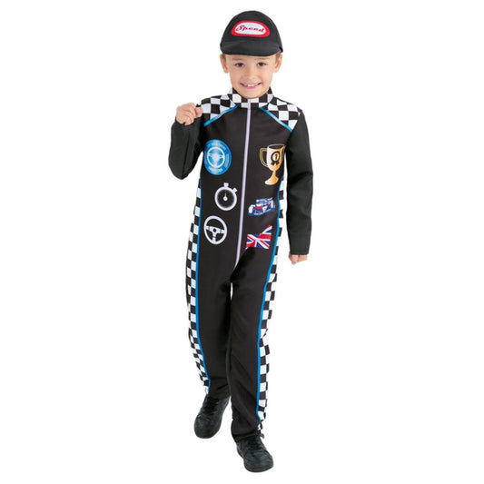 Black - Front - Smiffys Childrens-Kids Racing Driver Costume Set