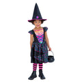 Black-Pink-Neon - Front - Smiffys Girls Star Witch Polyester Costume Set