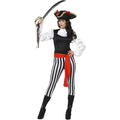 Black-White - Back - Smiffys Womens-Ladies Pirate Costume Set