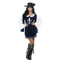 Navy-White-Black - Back - Smiffys Womens-Ladies Musketeer Costume Set