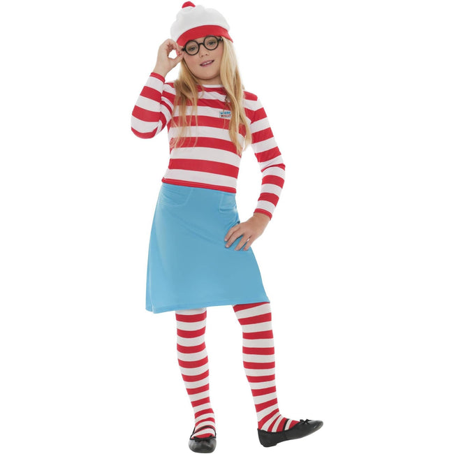 White-Red-Blue - Back - Wheres Wally? Girls Wenda Costume Set