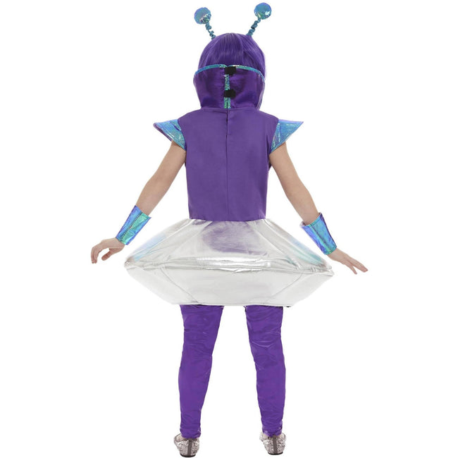 Aqua-Silver-Purple - Side - Smiffys Girls Alien Costume Set