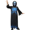 Black-Blue - Back - Smiffys Childrens-Kids Midnight Skeleton Reaper Costume