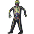 Black-Green - Back - Smiffys Childrens-Kids Skeleton Glow In The Dark Costume Set