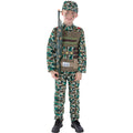Green - Back - Smiffys Boys Military Camo Costume Set