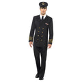 Black - Front - Smiffys Mens Navy Officer Costume Set