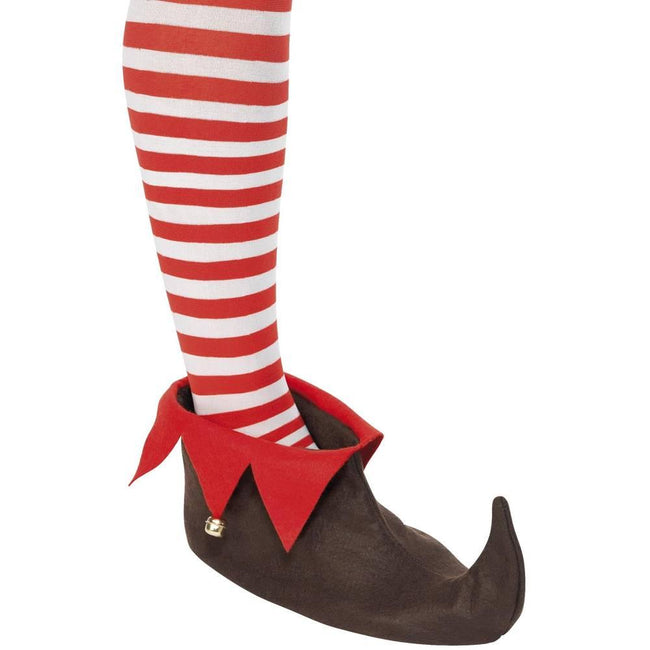 Brown-Red - Back - Smiffys Mens Elf Costume Shoes