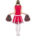 Red-White - Side - Smiffys Womens-Ladies Cheerleader Costume