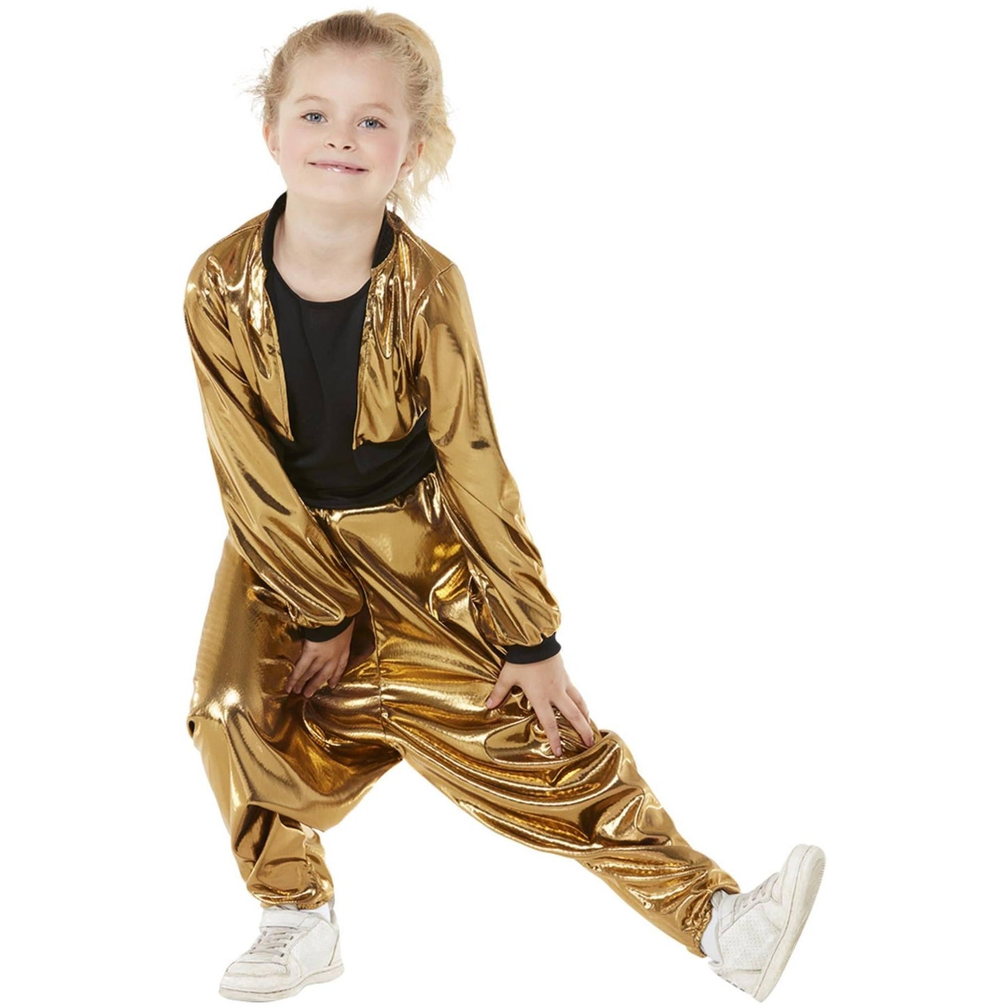 Black-Gold - Side - Smiffys Girls 80s Hammertime Costume Set