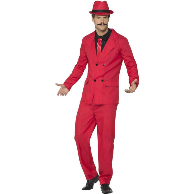 Red - Back - Smiffys Mens Zoot Costume Suit Set