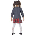 Grey-White-Red - Side - Smiffys Childrens-Kids Zombie School Girl Costume Set