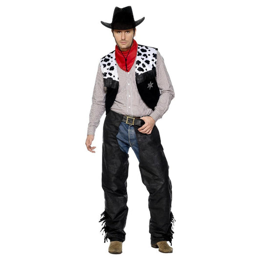 Black-White-Red - Front - Smiffys Unisex Adult Cowboy Costume Set
