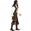 Brown-White-Gold - Side - Smiffys Mens High Seas Pirate Costume Set