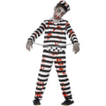White-Black-Red - Back - Smiffys Childrens-Kids Zombie Convict Costume Set
