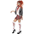 Grey-White-Red - Lifestyle - Smiffys Womens-Ladies High School Horror Zombie School Girl Costume Set