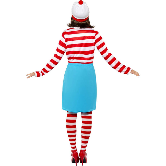 White-Red-Blue - Side - Wheres Wally? Womens-Ladies Wenda Costume Set