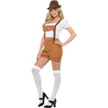 Brown-White - Side - Smiffys Womens-Ladies Bavarian Beer Girl Costume Set