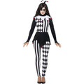 Black-White - Back - Smiffys Womens-Ladies Court Jester Costume Set