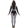 Black-White - Side - Smiffys Womens-Ladies Court Jester Costume Set