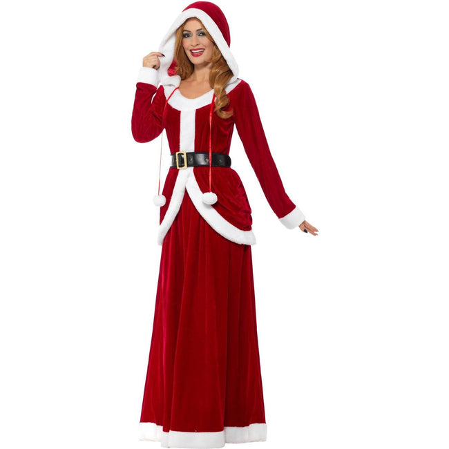 Red - Back - Smiffys Womens-Ladies Deluxe Miss Claus Costume Set