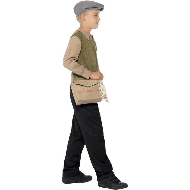Green-Beige-Grey - Lifestyle - Smiffys Boys Evacuee Costume Set
