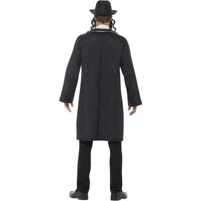 Black - Side - Smiffys Mens Rabbi Costume Set