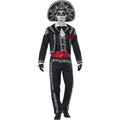 Black - Back - Smiffys Mens Deluxe Senor Bones Day Of The Dead Costume Set