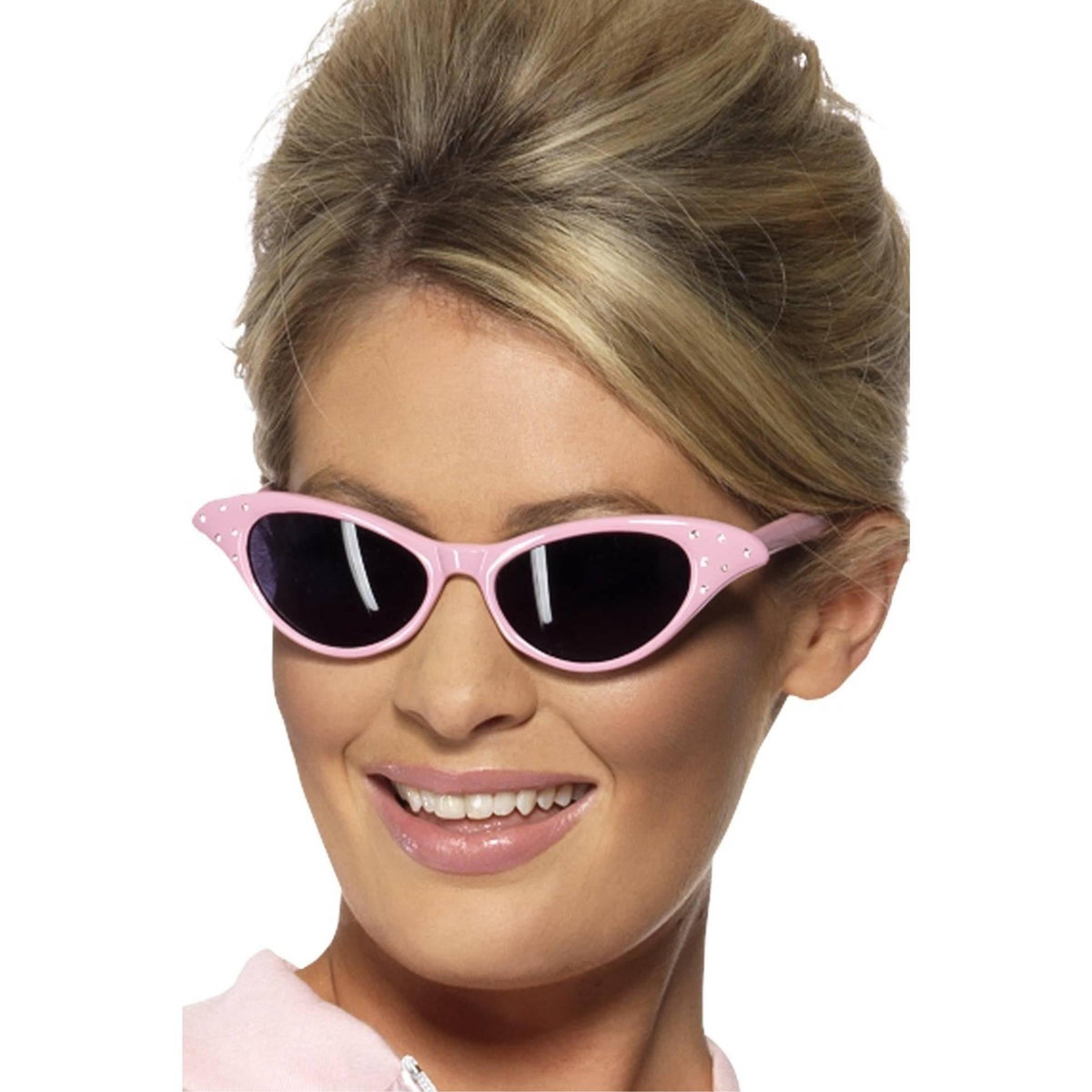 Pink - Back - Smiffys Flyaway Style Rock & Roll Costume Sunglasses