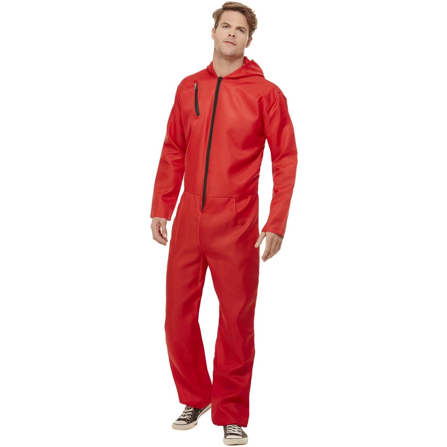 Red - Side - Smiffys Unisex Adult Bank Robber Jumpsuit