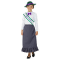 Grey-White-Green - Front - Smiffys Girls Victorian Suffragette Costume Set