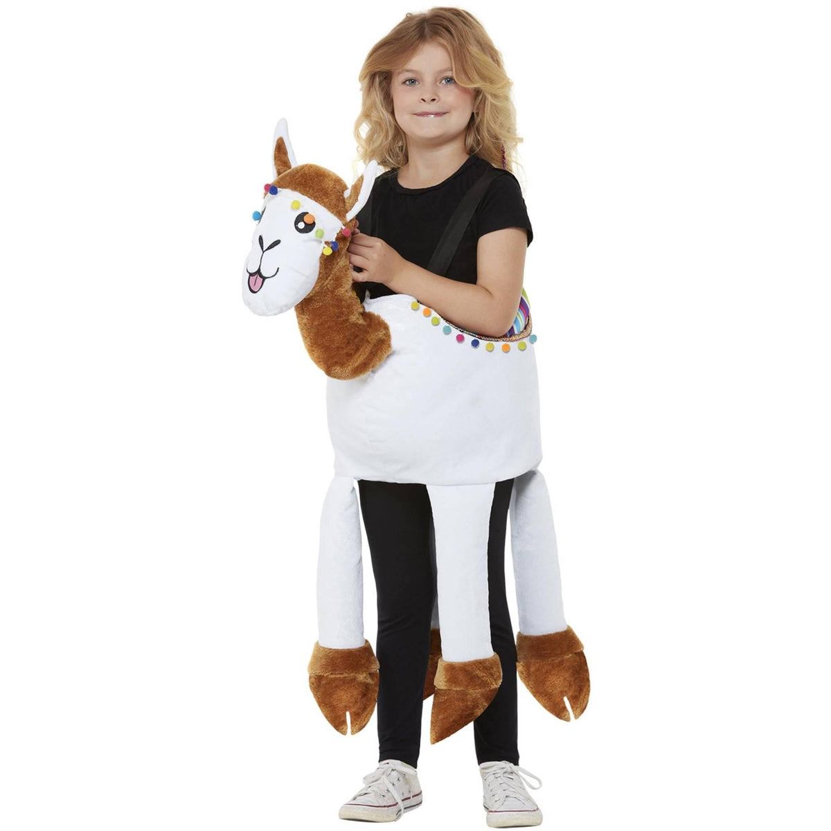 Comfycamper Party Llama Costume Sweatshirt Hoodie, 10-12 Years Pink