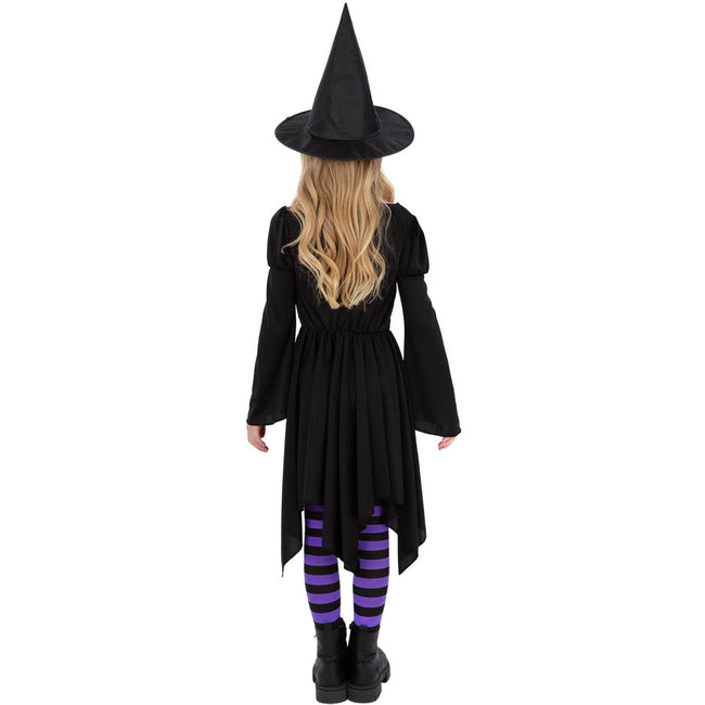 Black-Purple - Side - Smiffys Girls Practical Spell Witch Costume Set