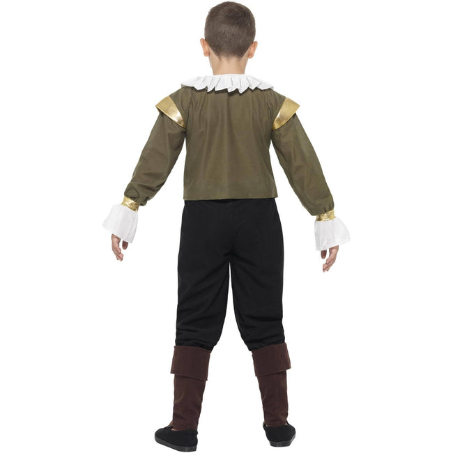 Green-Black-White - Side - Smiffys Boys Shakespeare Costume Set