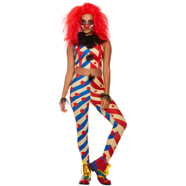 Multicoloured - Lifestyle - Smiffys Womens-Ladies Creepy Clown Costume Set
