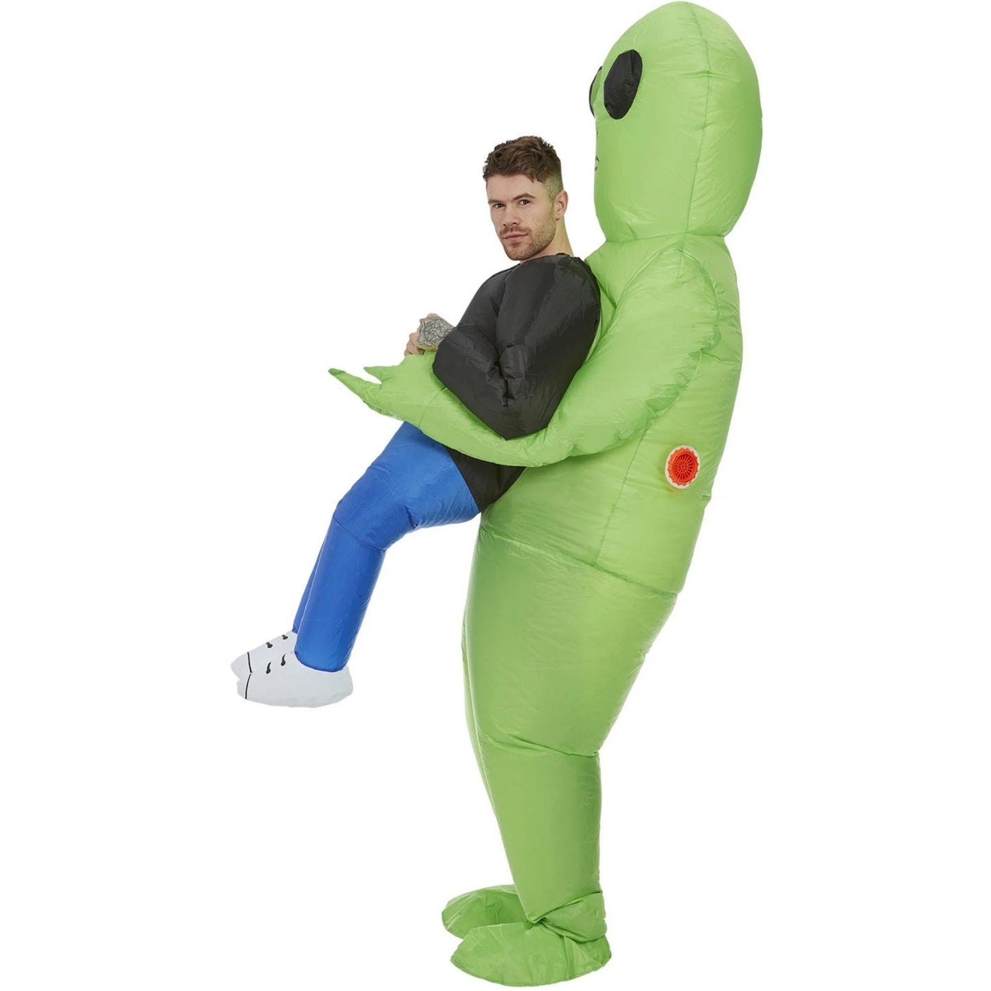 Green-Black-Blue - Side - Smiffys Unisex Adult Alien Abduction Inflatable Costume