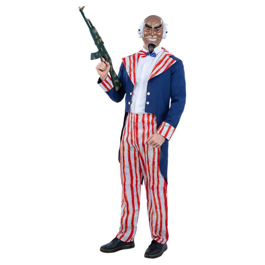 Blue-Red-White - Front - Smiffys Mens Uncle Sam Horror Patriot Costume Set