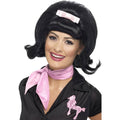 Black - Back - Smiffys Womens-Ladies 50s Flicked Beehive Wig